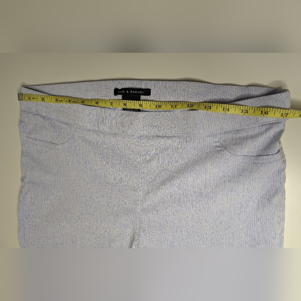 Zac & Rachel Womens Size 14 Blue White Ankle Pants - Picture 2 of 9